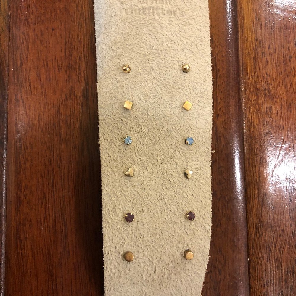 Multicolor and Gold Set of Stud Earrings